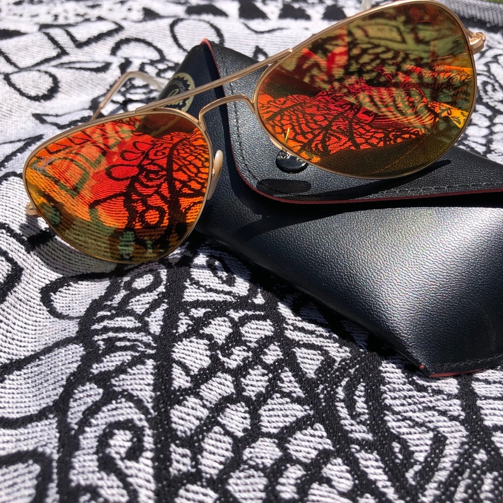 RayBan Orange Flash Aviators